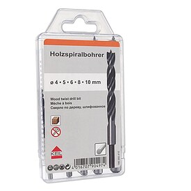 KEIL Holzspiralbohrer KEIL 5er-Set in Kunststoffkassette - 180.350.410