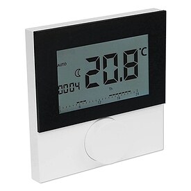 Raumregler Alpha direct Control Display - 230 V - mit schwarzer Designscheibe - Gehuse signalwei