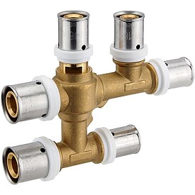 Pressfitting-T-Stck 20 x 2,0 - 16 x 2,0 - 16 x 2,0 mm fr MV-Rohr (kreuzungsfreie Verbindung)