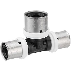 Pressfitting-T-St�ck PPSU - Mittelabgang erweitert - 20 x 2,0 - 26 x 3,0 - 20 x 2,0 mm f�r MV-Rohr