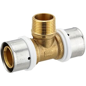 Pressfitting-T-St�ck 32 x 3,0 - 3/4 Zoll Au�engewinde - 32 x 3,0 mm f�r MV-Rohr