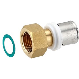 Press-Verschraubung mit berwurfmutter 1/2'' IG - flachdichtend - fr Alu-Verbundrohr 20 x 2,0 mm