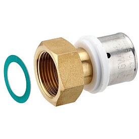 Press-Verschraubung mit berwurfmutter 3/4'' IG - flachdichtend - fr Alu-Verbundrohr 26 x 3,0 mm