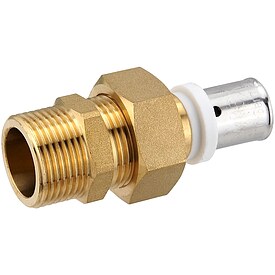 Pressfitting-Verschraubung 16 x 2,0 mm - 3/4 Zoll Auengewinde flachdichtend fr MV-Rohr