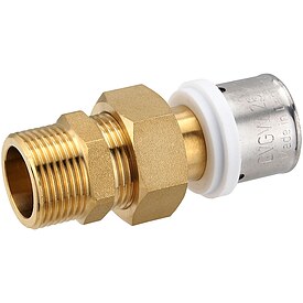 Pressfitting-Verschraubung 26 x 3,0 mm - 3/4 Zoll Auengewinde flachdichtend fr MV-Rohr