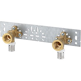 2 Stk. Press-Wandwinkel 1/2'' IG - 52 mm - fr MV-Rohr 16 x 2 mm - mit Montageplatte - Stichma 153 mm