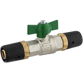 Steck-Kugelhahn 20 x 2 mm fr Trinkwasser - Flgelgriff grn fr Mehrschicht-Verbundrohr
