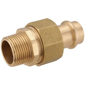 Press-Verschraubung flachdichtend aus Rotguss 28 mm - 1 Zoll AG - fr Kupferrohre - DVGW-zertifiziert - fr Presskontur V & M