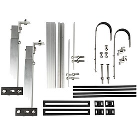 Montage-Set fr Balkonkraftwerk - fr 1 PV-Modul - Gelndermontage - Farbe silber