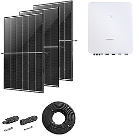 Photovoltaik-Paket 5 kWp mit Sungrow Wechselrichter 5 kW, 12 Solarmodulen Glas-Glas black frame