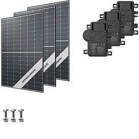 Photovoltaik-Paket 5 kWp mit Enphase Mikrowechselrichtern, 12 Solarmodulen Glas-Folie black frame