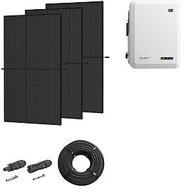 Photovoltaik-Paket 10 kWp mit SMA Wechselrichter 10 kW, 24 Solarmodulen full black