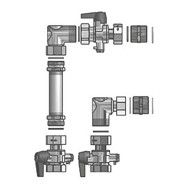 Viessmann Wrmemengenzhler Anschluss-Set, senkrecht - 7438469