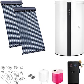 Viessmann Solaranlage mit 2 Stk. Vitosol 300-TM SP3C, Regelung und Pufferspeicher Vitocell 340-M / 360-M 750l