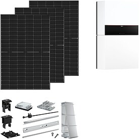 Viessmann PV-Paket XXS mit 10 Modulen Glas-Glas black frame + 5 kWh Stromspeicher Vitocharge VX3 & Montagesystem Flachdach S�d - Z032056