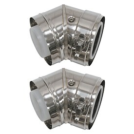 Vaillant Bogen 45� (2 Stk.) konzentrisch f�r Fassadenverlegung � 80/125 Edelstahl - 0020042757