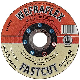 WEFRA Trennscheibe Fastcut fr Metall - 125 x 1,5 x 22,23 mm - 1271201093
