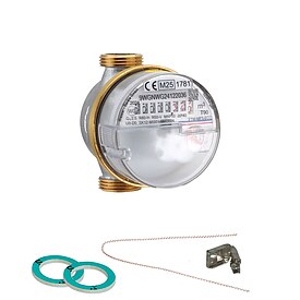 Wasserzhler kalt / warm 2,5 m mit Anschlussgewinde 3/4'' - 80 mm - geeicht und beglaubigt 2025