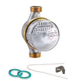 Wasserzhler kalt / warm 2,5 m mit Anschlussgewinde 3/4'' - 110 mm - geeicht und beglaubigt 2025