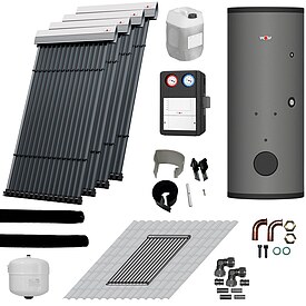 WOLF Solaranlage mit 4 Stk. CRK Kollektoren, SM2-2 Regelung und Solarspeicher SEM-1-500 - 2484854F50