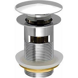 Schaftventil 1 1/4'' Klicker, Messing verchromt, mit �berlauf - � 64 x 60 mm