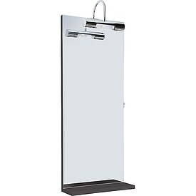 Spiegel mit Beleuchtung + Ablage anthrazit matt, 350 x 900 mm