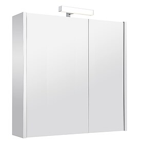 Spiegelschrank Vikja mit LED-Beleuchtung, 2 T�ren, seitlich verspiegelt, 800 x 700 x 155 mm