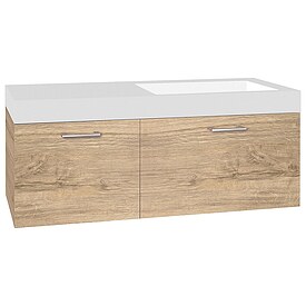 Waschtischunterschrank + Mineralguss-Waschtisch EMPI, Asteiche, 2 Auszge, 1205 x 534 x 508 mm