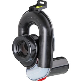 PE-Urinal-Absaugsiphon schwarz, Abgang waagrecht, hhenverstellbar um 65 mm - fr DN 50 Rohr