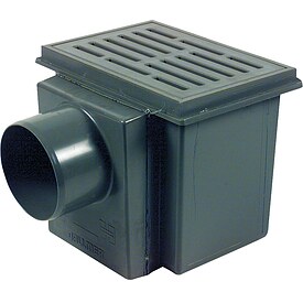 Kellerablauf 150 x 220 mm DN 100 / 3� geneigt waagerecht - schwarz