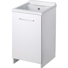 Waschtrog mit Unterschrank, Auszug wei mit Korb, 450 x 850 x 500 mm