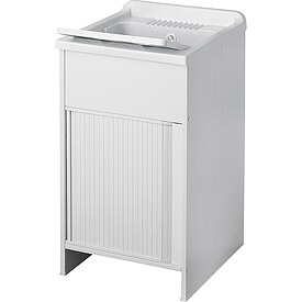 Waschtrog mit Unterschrank mit Jalousietr, 500 x 500 x 850 mm