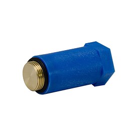 Baustopfen-Kunststoff blau 3/4'' mit Messinggewinde