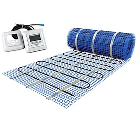Elektro-Fubodenheizung-Set - Heizmatte 230 V Breite 0,5 m mit Digital-Raumthermostat