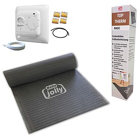 jollytherm Carbonfolienheizung-Set Top-Therm BASIC - Heizmatte inkl. Anschlussleitung und Thermostatregler standard