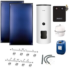 Buderus Solaranlage Logaplus S86 - 2 Kollektoren (5,1m) SKT1.0-s mit Solarspeicher Logalux SM310-B