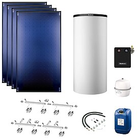 Buderus Solaranlage Logaplus S90 - 4 Kollektoren (10,2m) SKT1.0-s mit Kombispeicher Logalux P750 S
