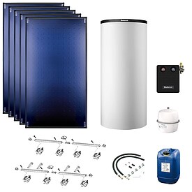 Buderus Solaranlage Logaplus S90 - 5 Kollektoren (15,3m) SKT1.0-s mit Kombispeicher Logalux P750 S