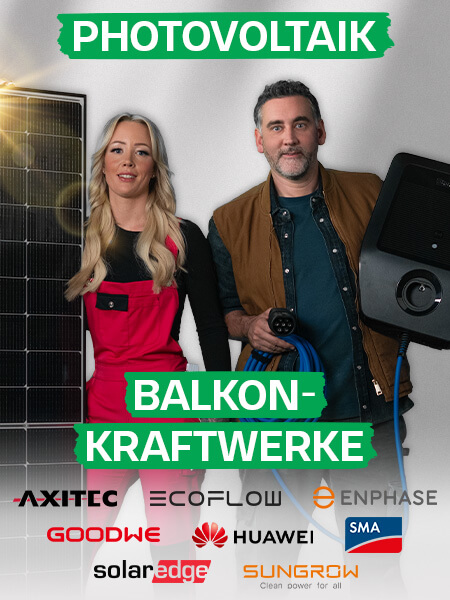 Photovoltaikanlagen, Balkonkraftwerke, Solarmodule, Wechselrichter & Batteriespeicher