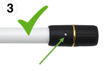 Steckfitting ist richtig eingesteckt