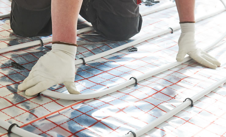 Fussbodenheizung selbst verlegen Heizungsrohre verlegen